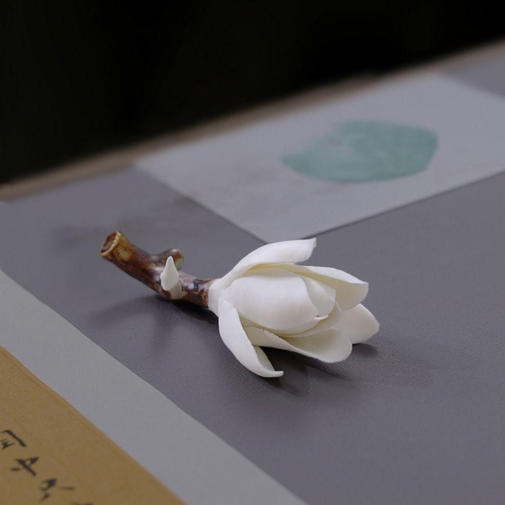 Magnolia Shape Crafts Incense Stick Holder Home Decor Writing Brush Stand Aromatherapy Base