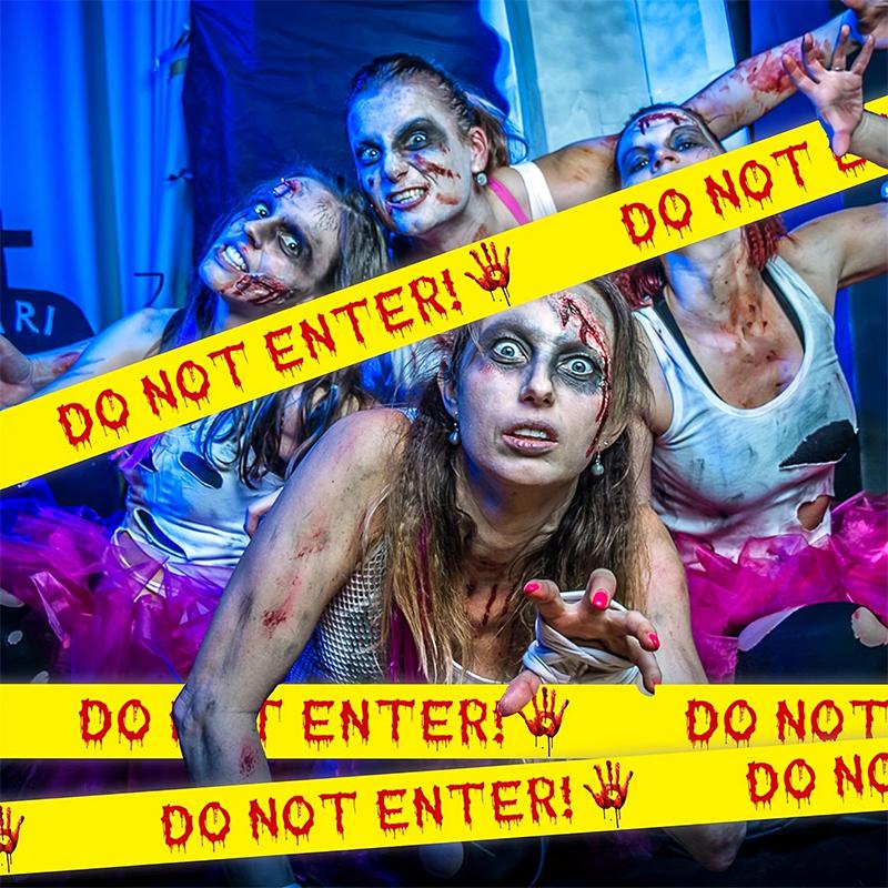 1PC DIY Warning Barrier Tape Halloween Party Safety Tape Haunted House Decoration Tape Reusable Caution Barrier Roll 4.8cmx5m