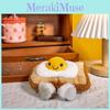 Eggs Toast Fried Plush Breakfast Toy With Face Girls Bedroom Decoration Gift