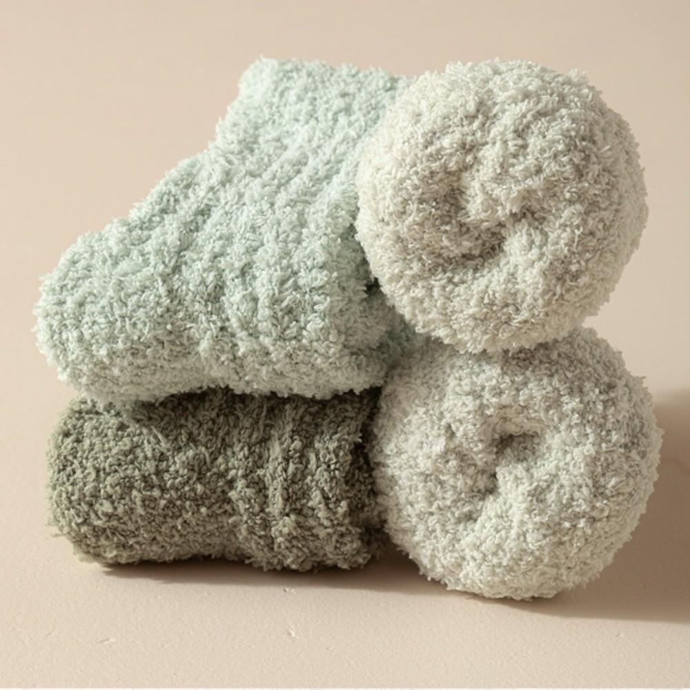 1/4 Pairs Winter Coral Velvet Socks Warm Floor Socks Soft Cotton Socks Sleep Socks