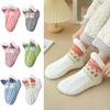 Knitted Slipper Socks Fluffy Winter Ankle Socks with Grips Non Slip Low Cut Indoor Warm Socks