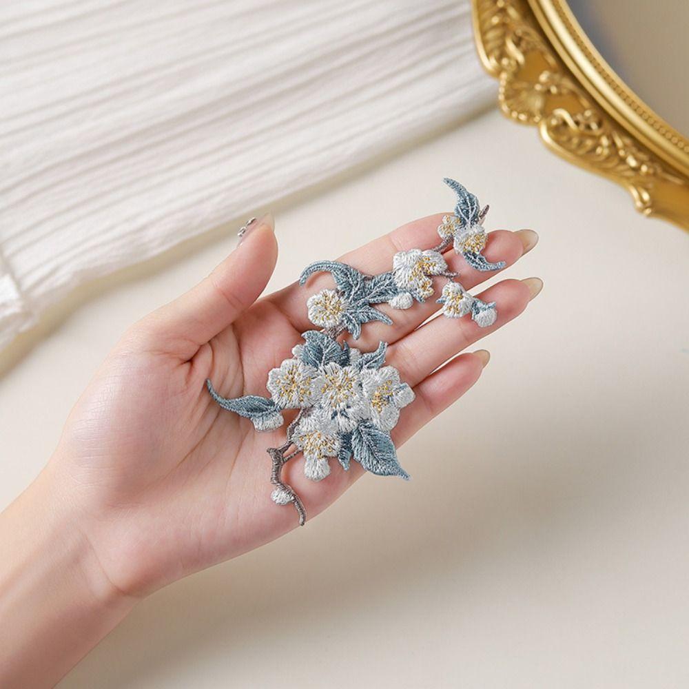 Нежные Цветы Нашивки DIY Украшение Одежды Пришивная Аппликация нашивка 3D Цветы Вышивка Тканевый Значок Украшение Одежды
