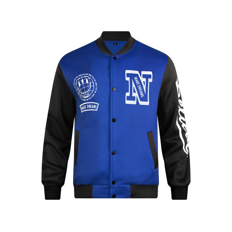 Весенняя вязаная куртка-косуха с принтом и цветовой блокировкой для мужчин, для активного отдыха и спорта.