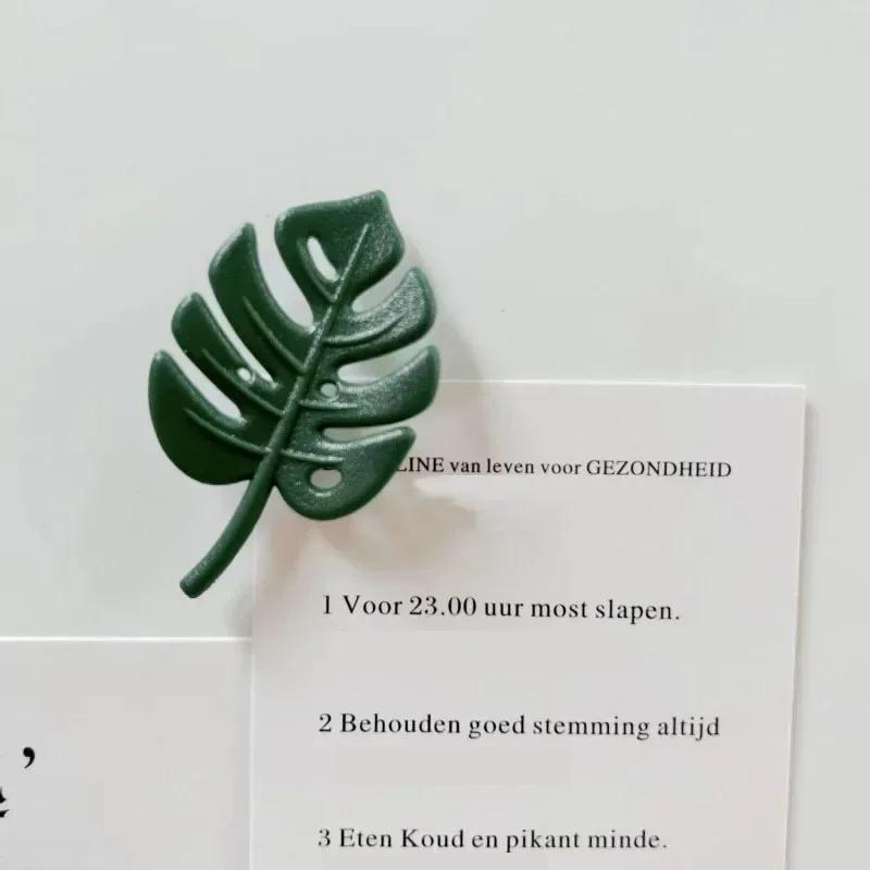 4PCS Creative Green Turtle Leaf Fridge Magnet for Kitchen Message Board Refrigerator Magnet Sticker Gift Home Decoration