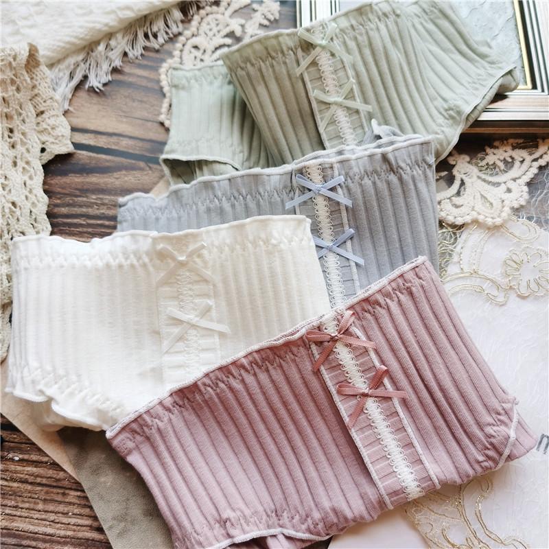 Cute and Comfortable Bow Cotton Wrap Hip Low-rise Panties for Women