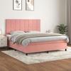 3143036 vidaXL Divan Bed with Mattress Pink 160x200 Cm Velvet