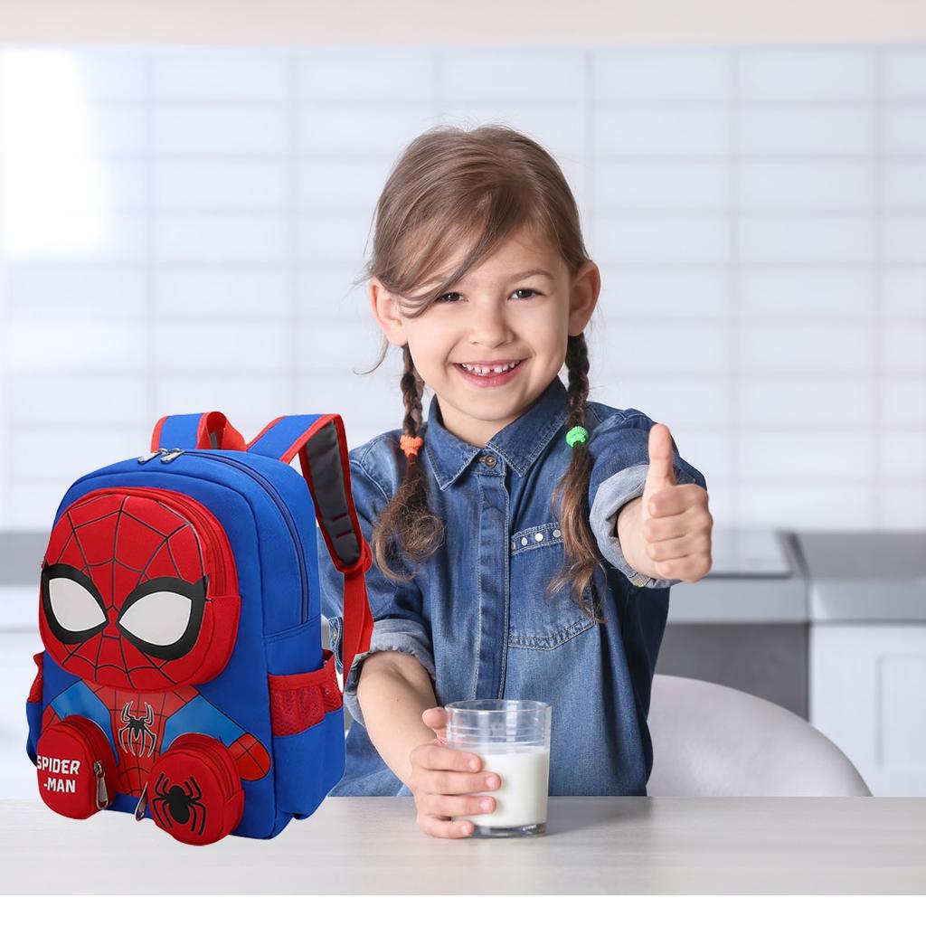 Kids Preschool Red Backpack Toddler School Backpack Lightweight Cartoon Backpack For Boys Girls, 12 Inch