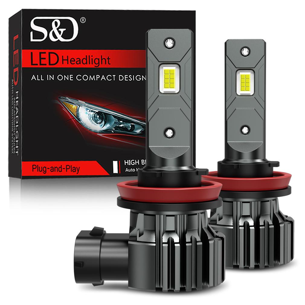 CANBUS H1 H11 LED H8 H9 9005 HB3 9006 HB4 H27 881 H27W/2 H7 Светодиодные фары 6000K Супер яркие безвентиляторные H27W 880 CSP DRL Противотуманные фары дальнего света