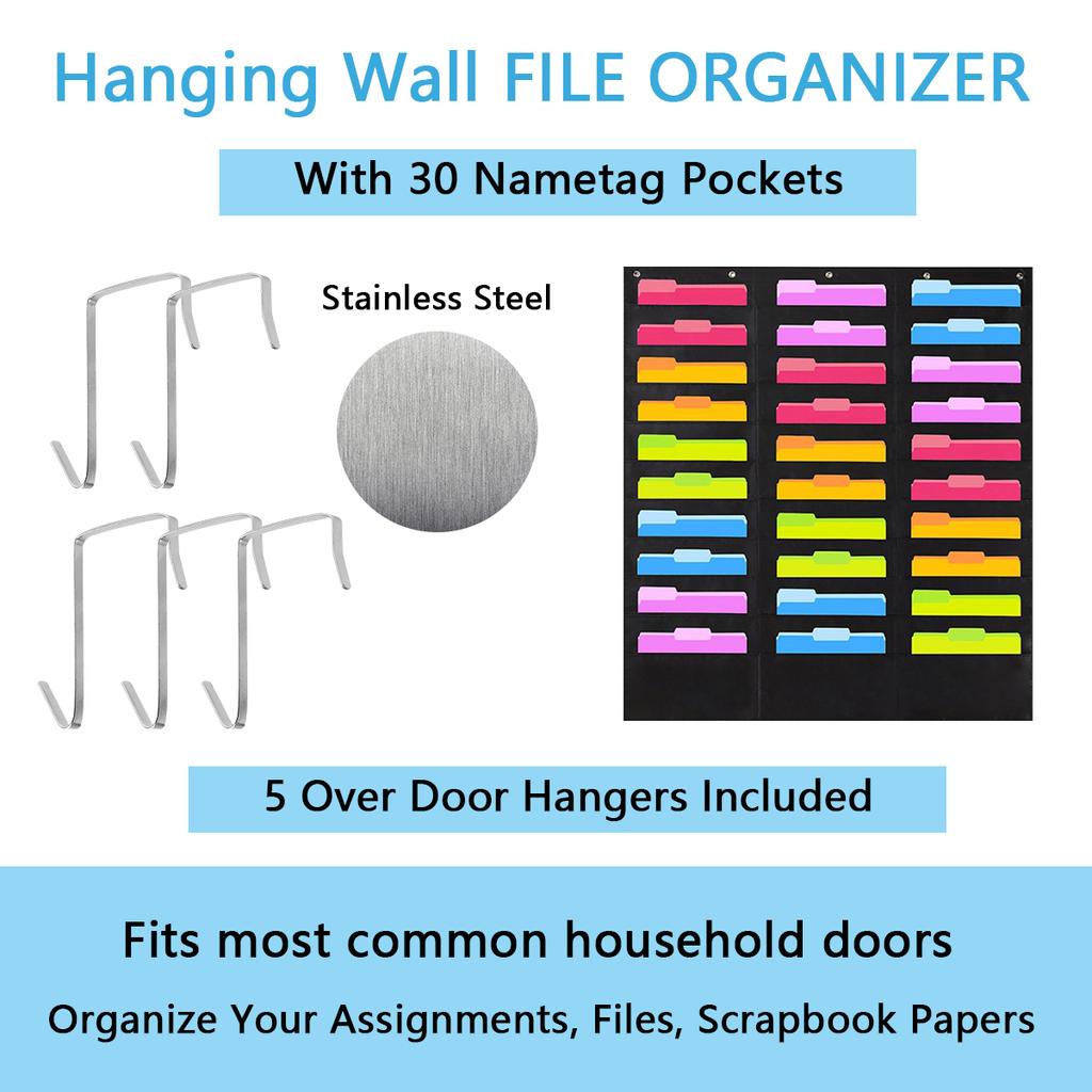 Подвесная сумка для хранения документов с 20/30 карманами, большая вместимость, складной держатель для файлов, каскадный тканевый органайзер для офиса