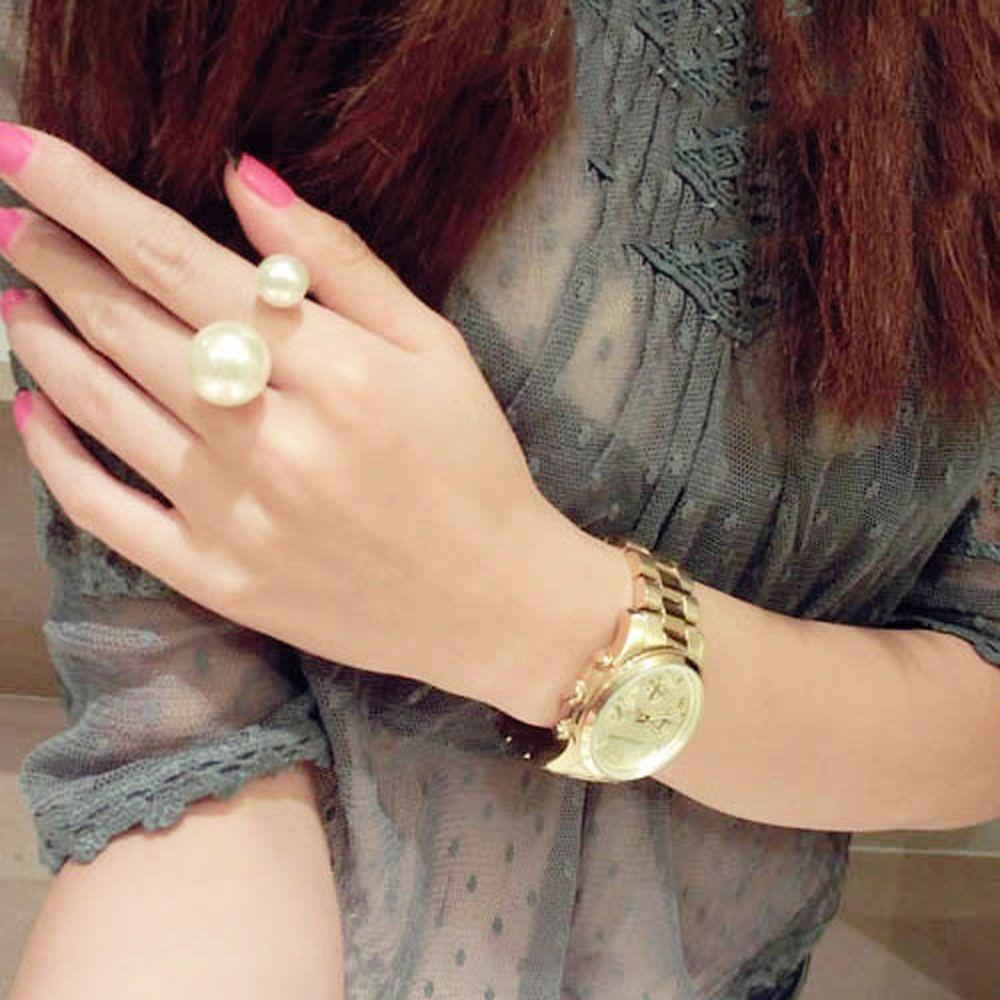 Shoot Party Adjustable Size Imitation Pearl Finger Ring Fashion Accessories Opening Ring Jewelry