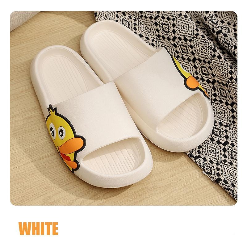 Женские тапочки на толстой подошве с рисунком милой утки, летние повседневные нескользящие простые парные сандалии и тапочки, мужские
