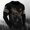 Lion Animal Pullovers Men Spring Autumn Round Neck Long Sleeves Top Men's Sport Wear Plus Size Vintage 3d Print Hoodie