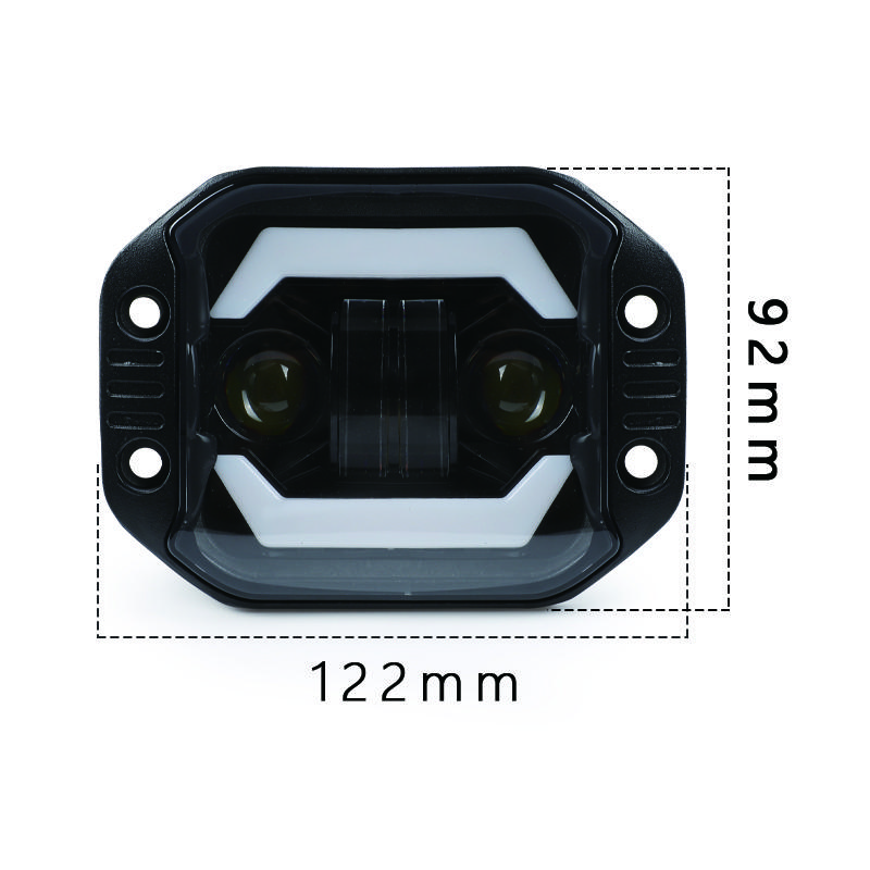 4-inch Wrangler Yellow and White Angel Eye Off Road Vehicle Work Light LED Square Spot Light Embedded Front Bar Middle Mesh Fog