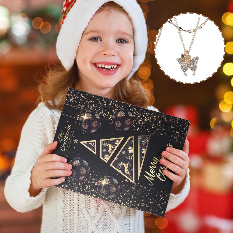 Ювелирные изделия Адвент-календари Взрослые Женщины Браслет Ожерелье Календарь обратного отсчета 24 дня Адвент-календари 2024 Рождественские вечеринки Кольца