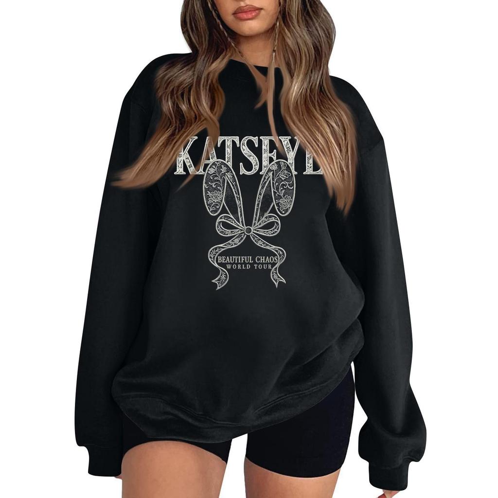 Women's Fashionable And Casual Long Sleeve Round Neck Printed Sweatshirt