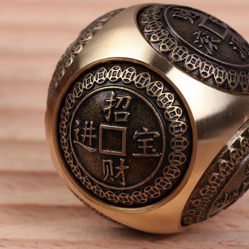 Латунный кубик-спиннер с шестью сторонами, вращающийся сферический ручной спиннер, игрушки для снятия стресса в китайском стиле, игрушка-антистресс для взрослых