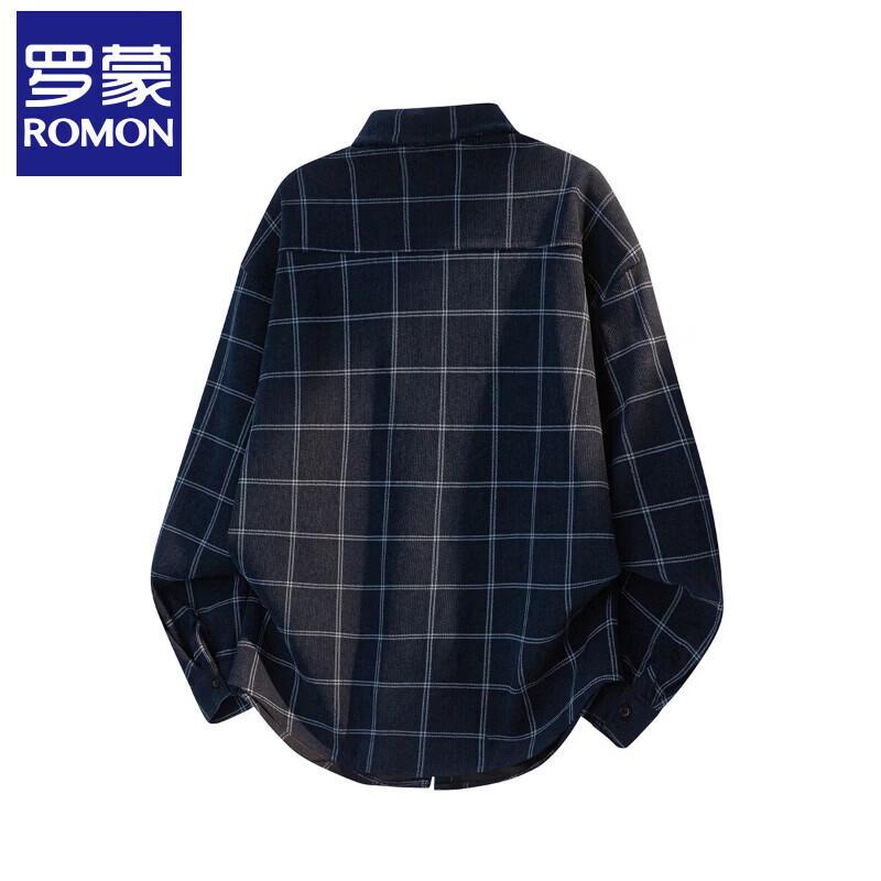 Men's Casual Plaid Long-Sleeve Loose-Fit Shirt