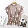 Elastic Cotton Round Neck Sleeveless T-shirt for Women Summer Loose Fit Thin Top Plus Size for Inner Outer Wear Solid Color Base Shirt