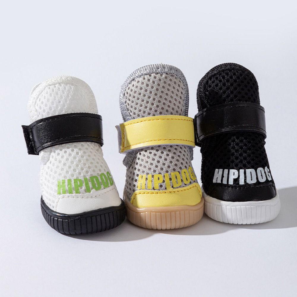 4pcs/set Anti-drop Mesh Dog Shoes Wear-resistant Pet Sneakers Pet Paw Protectors  Spring