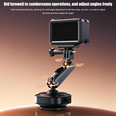 Крепление-присоска для экшн-камеры для GoPro для Insta360 для DJI, регулируемое на 360 градусов, крепление на лобовое стекло автомобиля, складной держатель для спортивной камеры