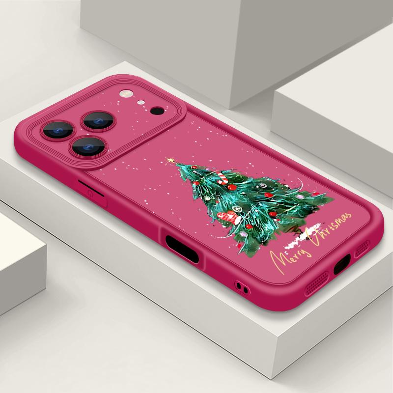 Christmas Tree Pattern Case For iPhone 17 Air 16e 16 15 14 Pro Max 13 17 Pro Max 17 Pro 17 Shockproof Soft TPU Silicone Phone Cover Funda