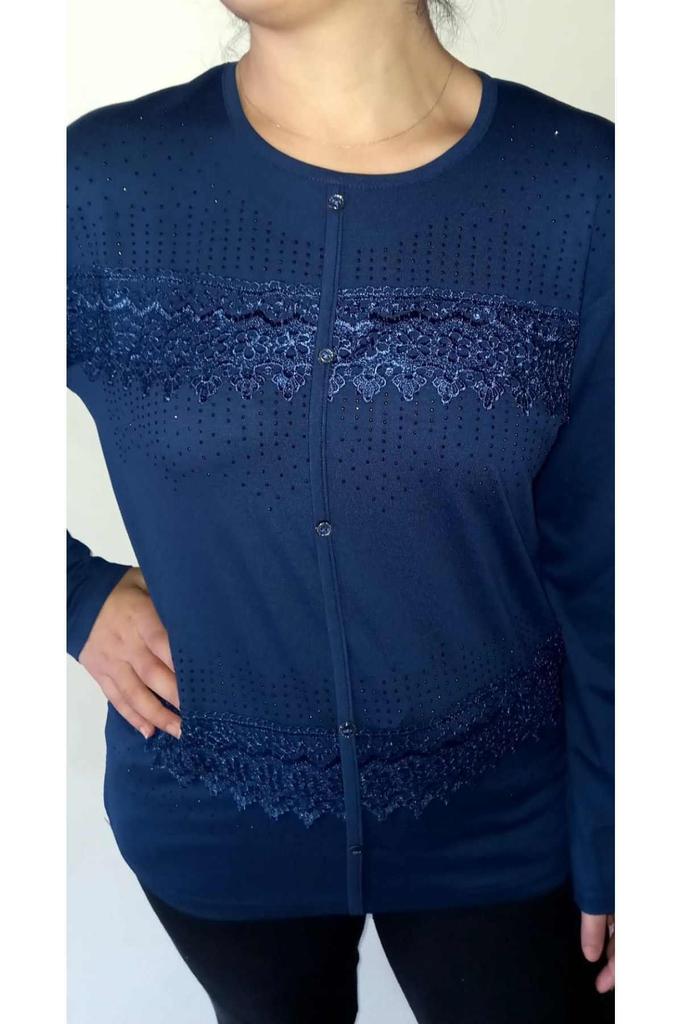 Женская блузка большого размера, гипюровая трендовая блузка для мамы