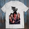 Обычный размер M-4XL Хлопковая футболка Карикатура на участников Thin Lizzy Футболка унисекс с Филом Лайноттом