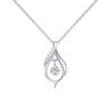 Ailmay 925 Sterling Silver Elegant Water Drop Shape Pendant Necklace for Women Dazzling Clear CZ Fine Elegant Wedding Jewelry