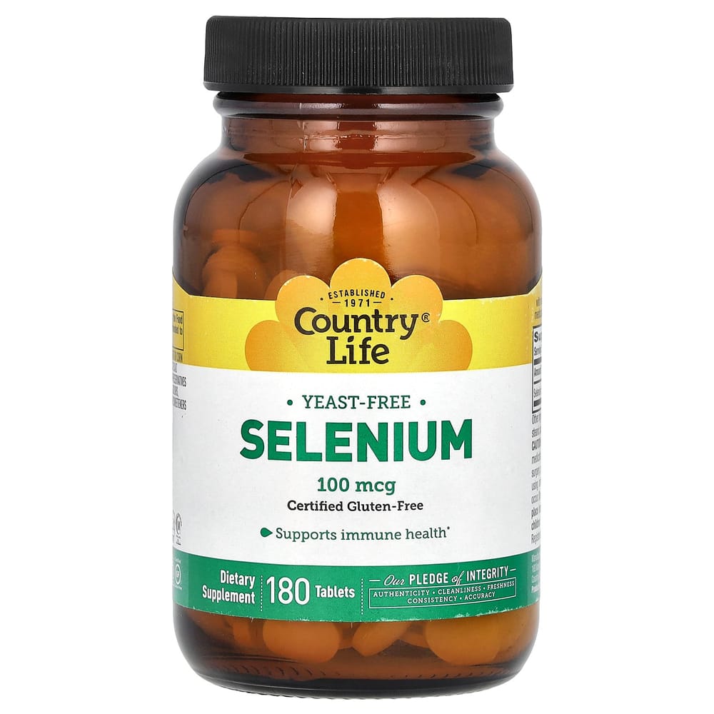 Country Life Selenium 100mcg, 180 Tablets