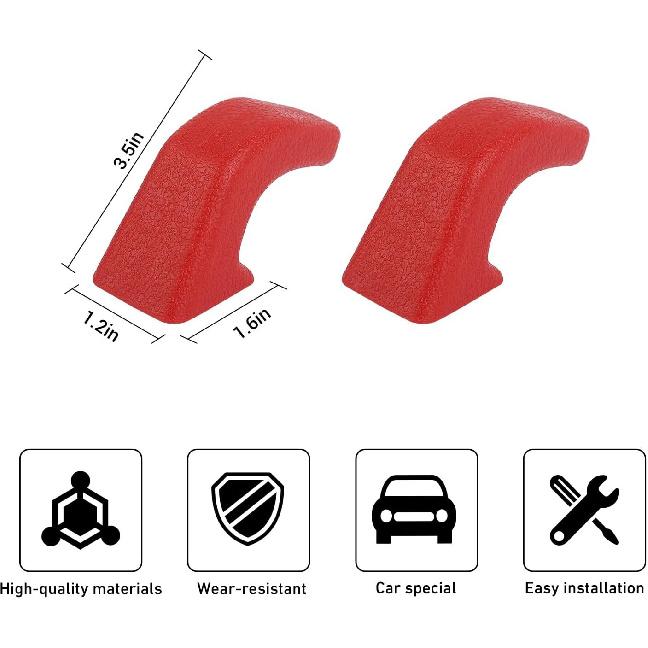 Pair Front Bumper Tow Hook Rubber Sleeve Protectors For Jeep Wrangler JK JL JT