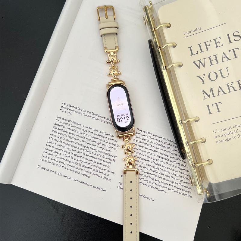 Роскошный кожаный ремешок-бабочка для Xiaomi Mi Band 9 8, ремешок для умных часов Mi Band 8 9 Pro, спортивный браслет, сменный красный ремешок для часов mi watch 4