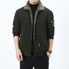 Autumn and Winter Stand Collar Casual Coat Large Size Men's Padded Jacket with Cashmere Padded Jacket for The Elderly