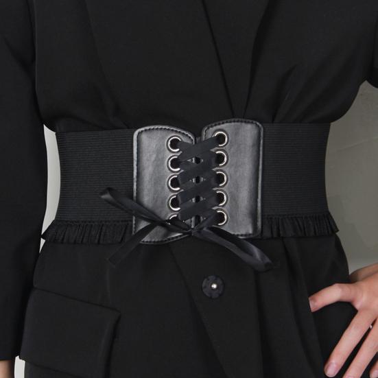 Корсетный пояс для женщин, завязывающийся на шнуровке, широкий эластичный пояс Waspie для платьев, аксессуар для костюма пирата на Хэллоуин