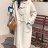 Long-haired Alpaca Double-sided Cashmere Coat for Women with Horn Buckle New Model Age-reducing Loose Woolen Coat
