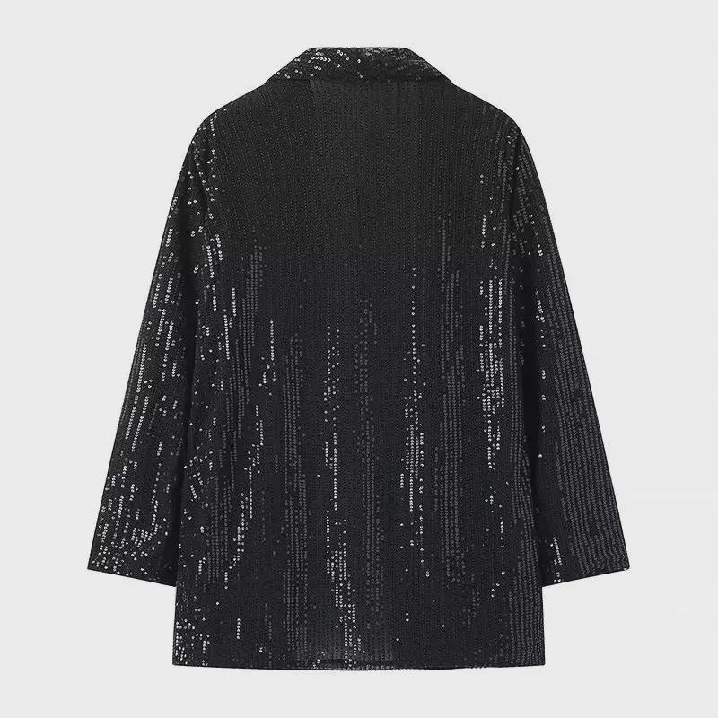 2024 Spring Women's Sequined Blazer & Straight Pants Set