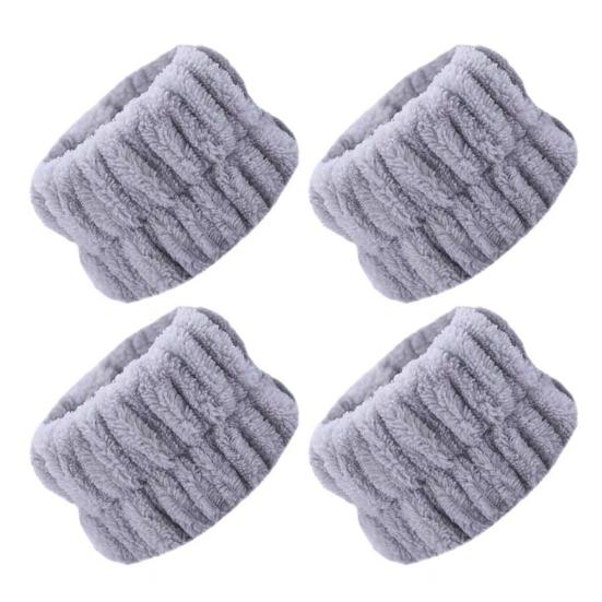 2 пары регулируемых браслетов на запястье, супервпитывающие, эластичные, для умывания лица, быстросохнущие, удобная посадка, нарукавник