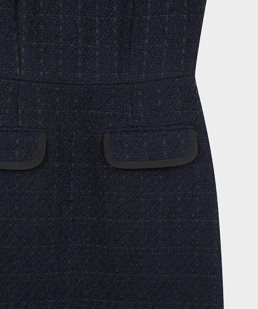Brooks Brothers Boucle Sleeveless Dress (Navy) (Bbdzwf4150Qef)