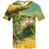 Tuna Ocean Digital Printed Short Sleeve Men's Fishing Enthusiast T-shirt Hot Selling Fashionable Men's Clothing