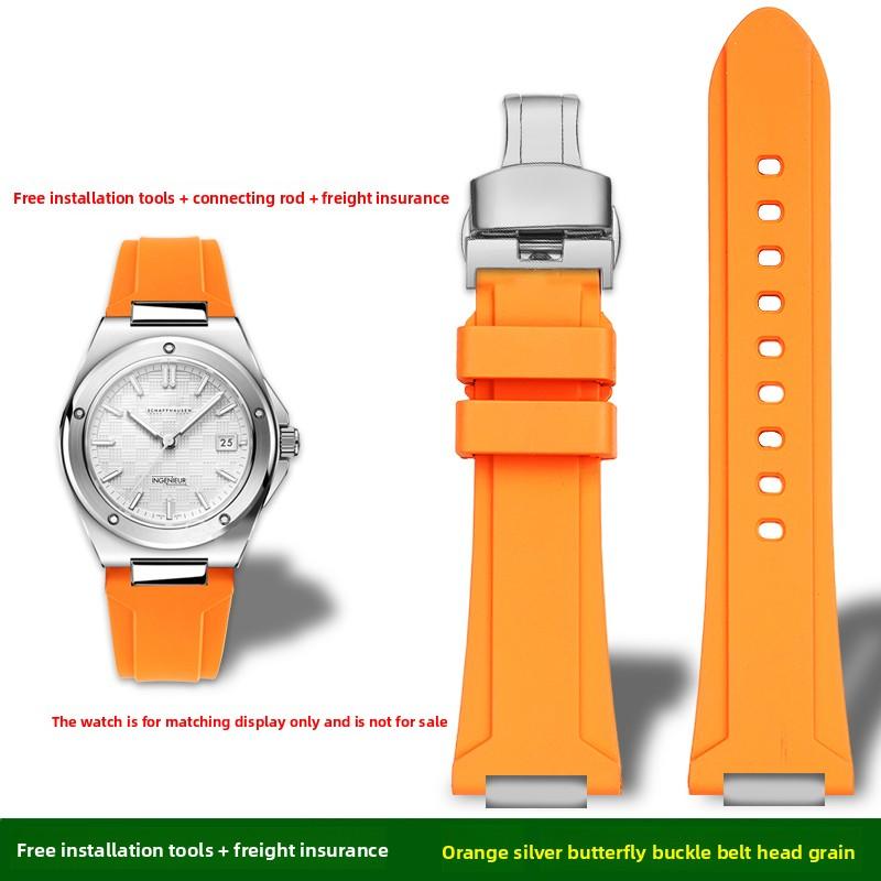 5 цветов Фторкаучуковый Ремешок для часов Для IWC Engineer IW328903 IW328901 IW328902 Водонепроницаемый FKM Ремешок для часов Мужской Резиновый Браслет