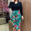 Elegant Plus Size Ladies Short/long Sleeve Floral Boho Women Party Bodycon Maxi Dress