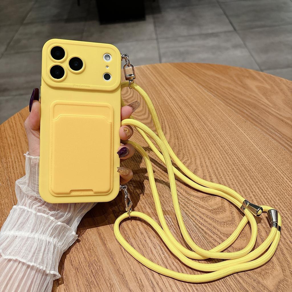 Роскошный чехол-кошелек с ремешком-шнурком на шею для iPhone 17 16 15 14 Plus 13 12 Pro Max Mini 17promax 17pro