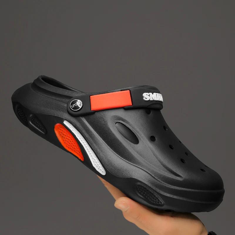 2025 летние мужские тапочки легкие EVA мужские повседневные туфли Hole Shoes Outdoor Garden Clogs мужские пляжные плоские шлепанцы