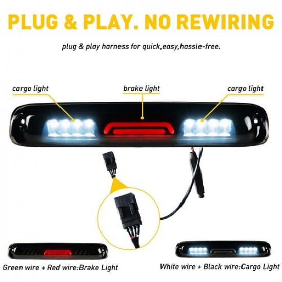 3RD Third LED Tail Cargo Brake Light For Smoked 99-06 Chevy Silverado/GMC Sierra