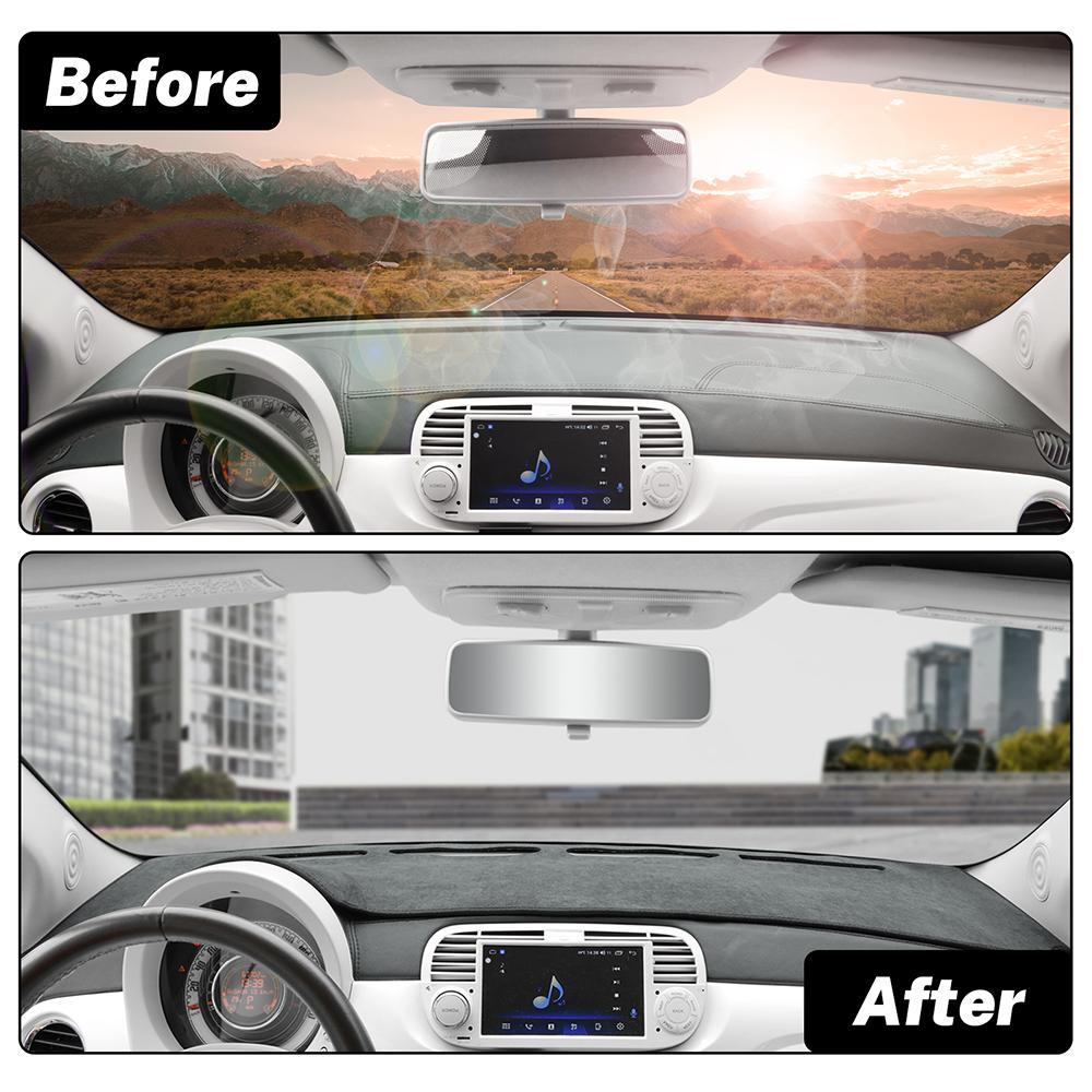 Фланелевый коврик на панель для Fiat 500 2008-2025 Abarth 595 2012 2013 2014 2015 2016 2017 2018 2019 2020 2025-2025 Солнцезащитный коврик Ковер