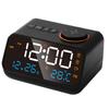 Alarm Clock Radio Multifunctional LED Music Timing Rechargeable FM Radio Alarm Clock for Home Black