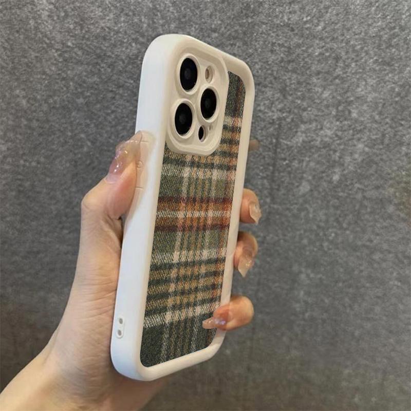 Ретро Клетчатый Силиконовый Чехол Для Телефона Для Samsung Galaxy S25 S24 S23 S22 S21 Ultra Plus FE A26 A33 A25 A16 A56 A06 Мягкий Чехол