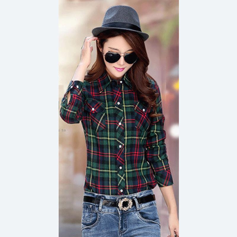 Женская клетчатая рубашка с утеплителем внутри