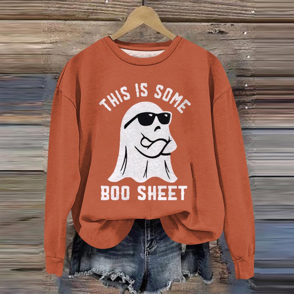 Женская мода свободный повседневный карман с длинным рукавом толстовка с принтом свитшот