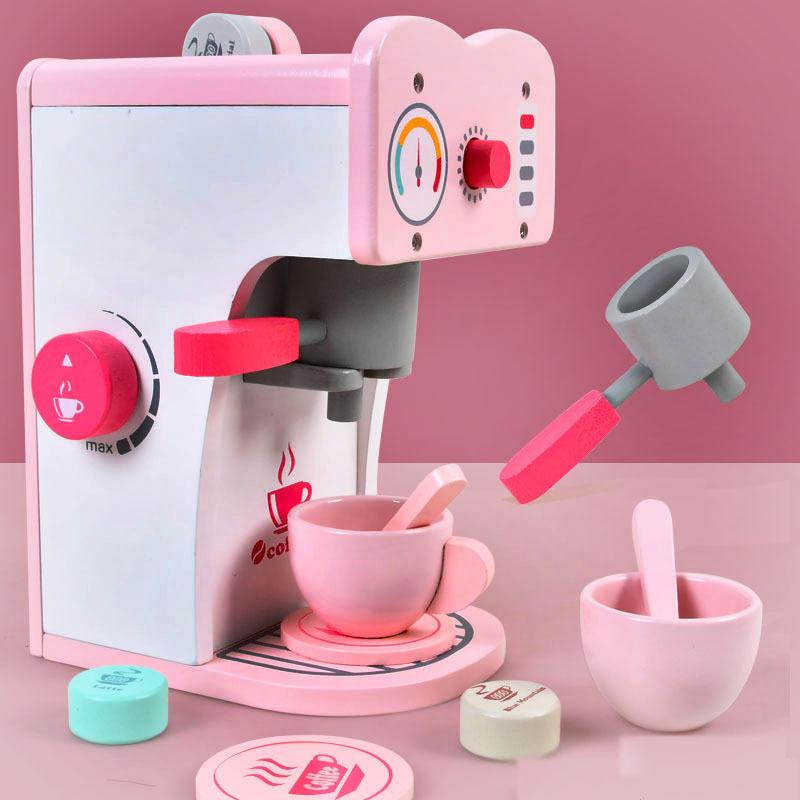 BABIBO Детская деревянная имитация кофемашины подарок на день рождения/розовая кухня для девочек игровой домик игрушки