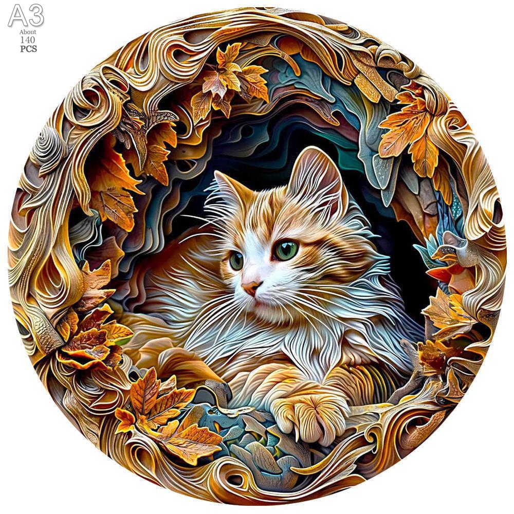 3D Кошка Деревянная Пазл Сделай Сам Деревянные Пазлы для Взрослых Детей Развивающие Игрушки для Снятия Стресса Игра Подарки на День Рождения